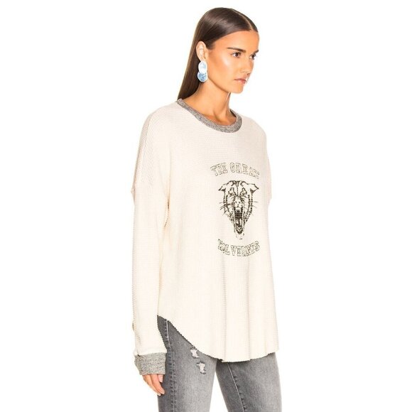 💕THE GREAT💕 The Great Circle Thermal Top ~ Washed White Wolverine Graphic 0 - Picture 4 of 15